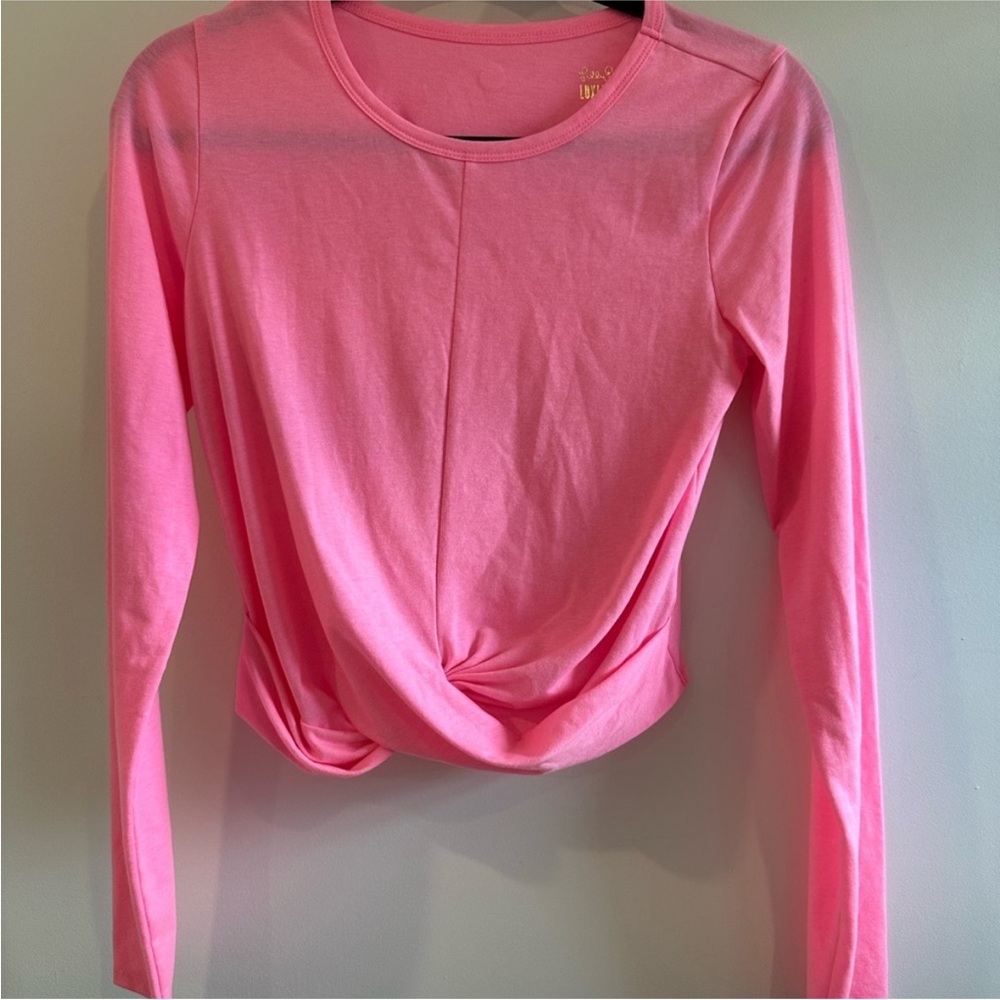 Lilly Pulitzer Greer Cropped Pink Shandy Top Luxletic Crop Athletic
Shirt Size S